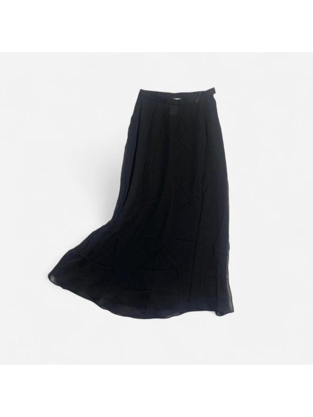 Black long flowy silk skirt size 4
